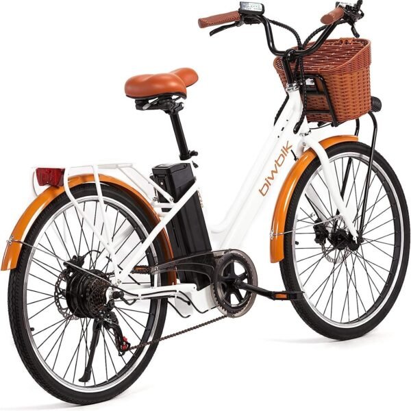 biwbik Vélo électrique Mod. Gante Batterie Lithium ION 36V 12Ah – BLANC