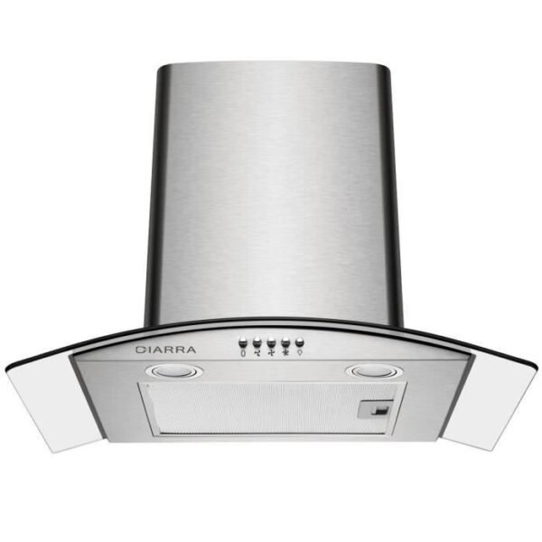 Hotte aspirante 60cm >550m3/h -56db -éclairage LED -3 Vitesses -Extra & Recyclage -Inox -Hotte Décorative Cuisine Murale